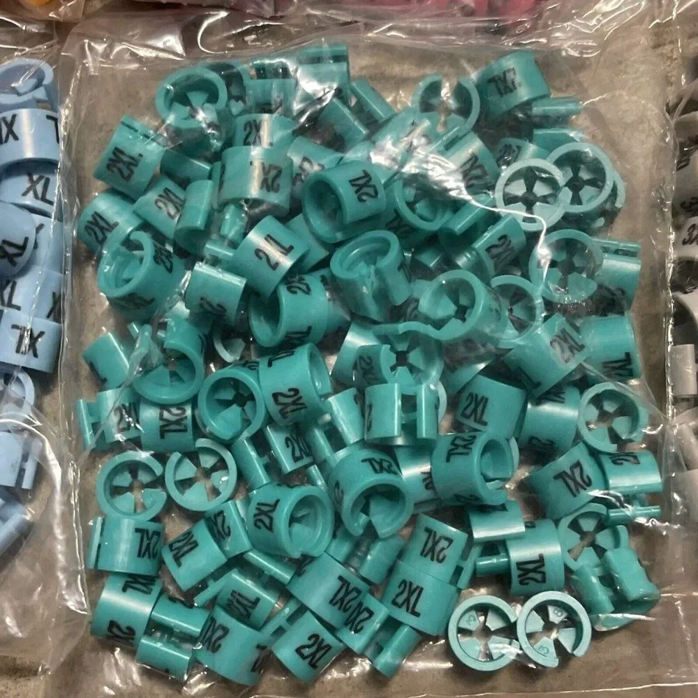 800PCS Snap on Hanger Size Markers Plastic Garment Sizers Donuts Cubes Retail